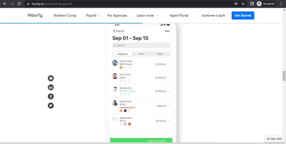 Hourly app Payroll Generation