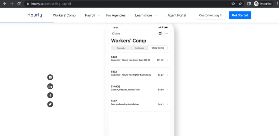 hourly app Workers Compensation Insurance Management