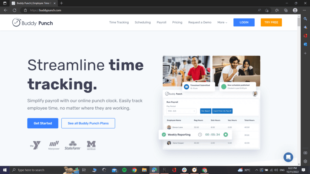 Buddy Punch homepage