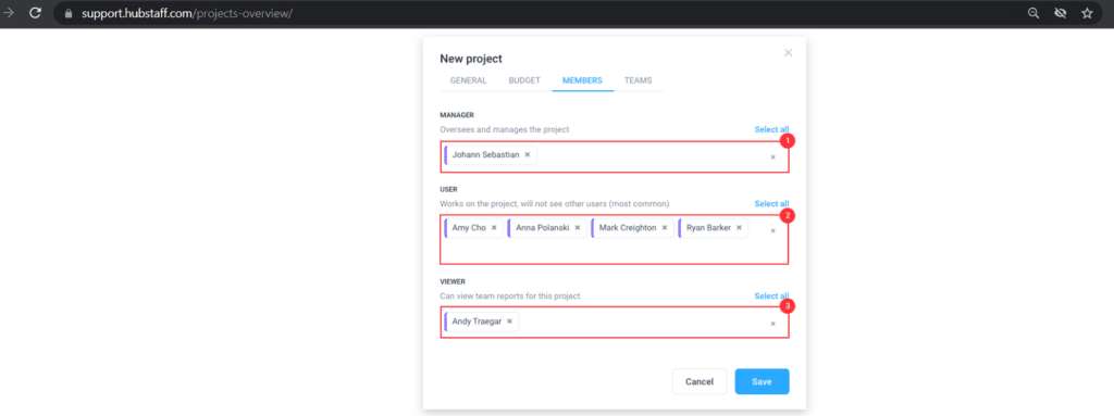 Hubstaff Project time tracking