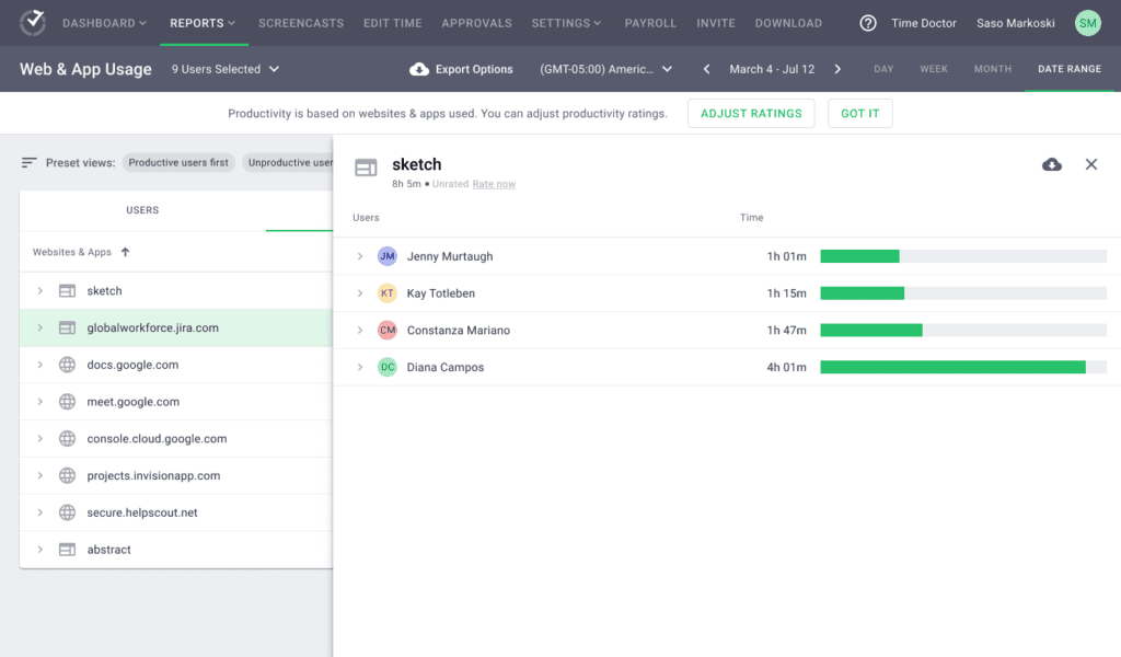 Web & App Usage - W&A - Apps