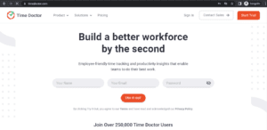 Time Doctor homepage 2023