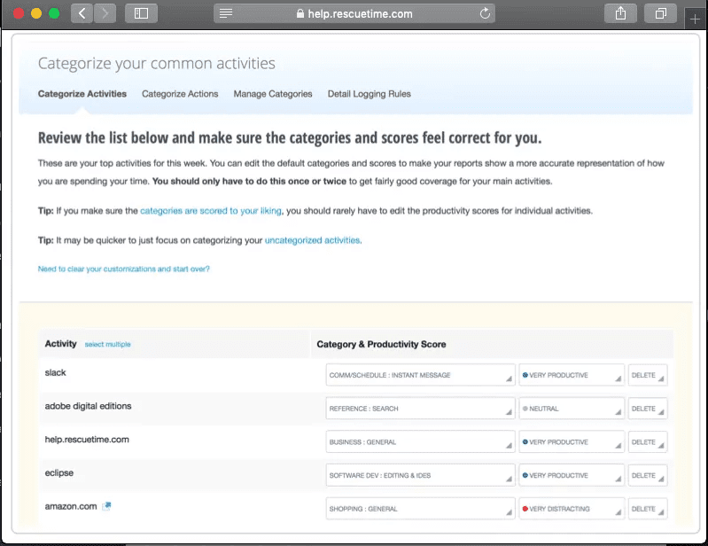 Rescuetime screen capture