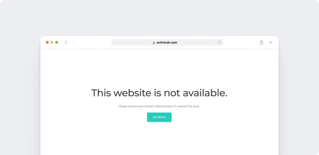 ActivTrak website blocking