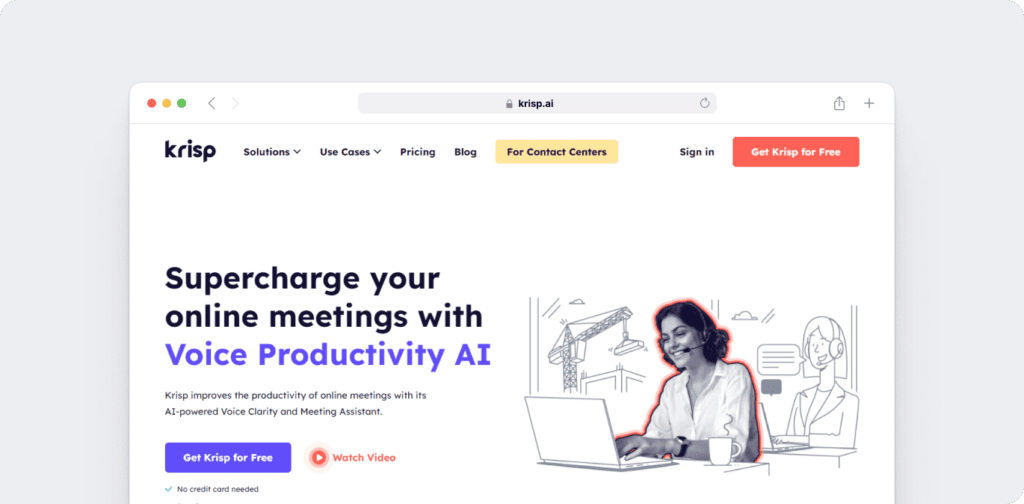Krisp homepage