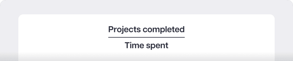 Projects completed Time spent